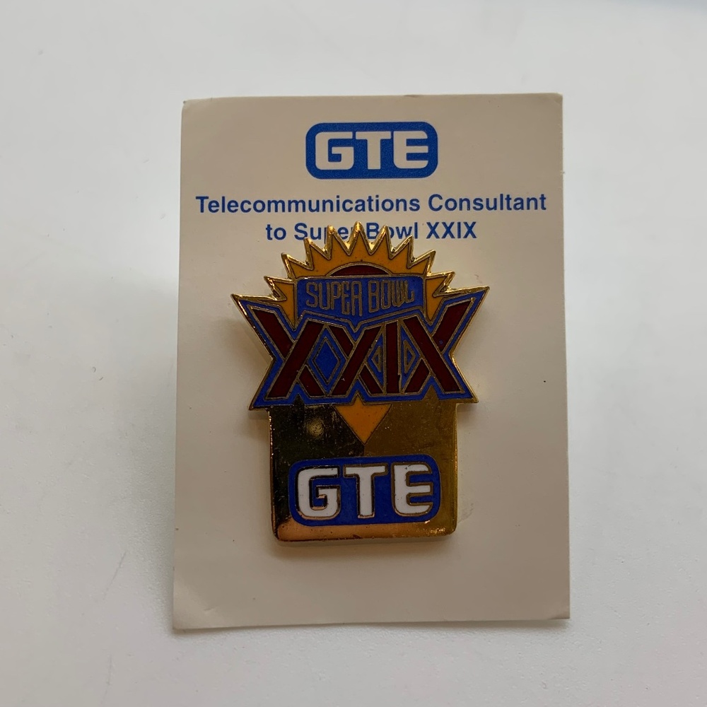 Super Bowl XXIX Football GTE Telecommunications Collectible Lapel Pin